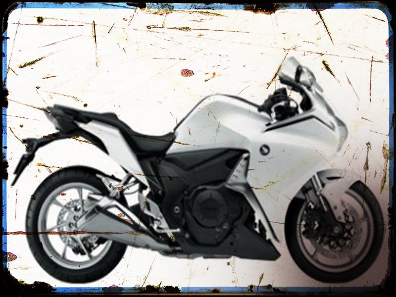 0 2 vfr1200f Honda A4 Photo Print Motorbike Vintage Aged