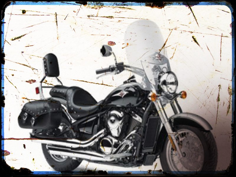 0 2 vulcan 900 classic lt Kawasaki A4 Photo Print Motorbike Vintage Aged