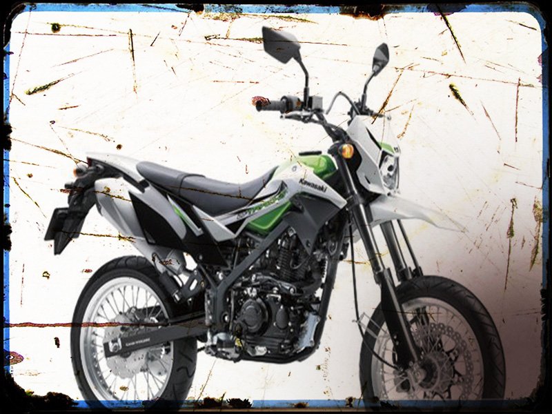 0 3 d tracker Kawasaki A4 Photo Print Motorbike Vintage Aged