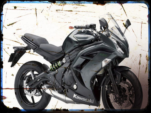 0 3 ninja 650 abs Kawasaki A4 Photo Print Motorbike Vintage Aged