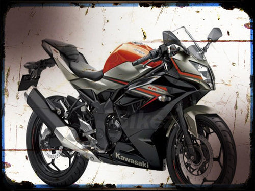 0 3 ninja rr mono Kawasaki A4 Photo Print Motorbike Vintage Aged