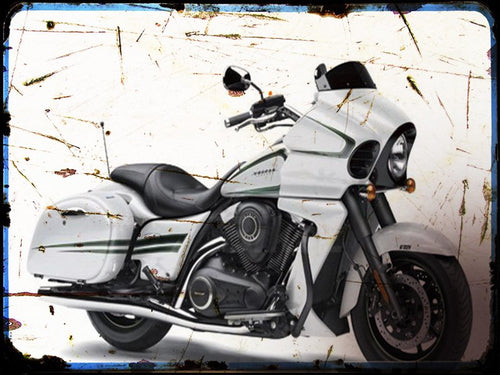 0 3 vulcan 1700 vaquero abs Kawasaki A4 Photo Print Motorbike Vintage Aged