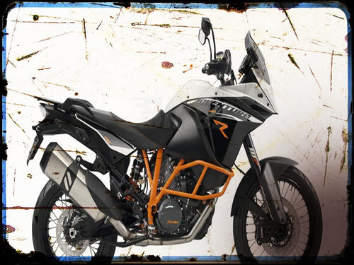 0 4190 adventure r KTM A4 Photo Print Motorbike Vintage Aged