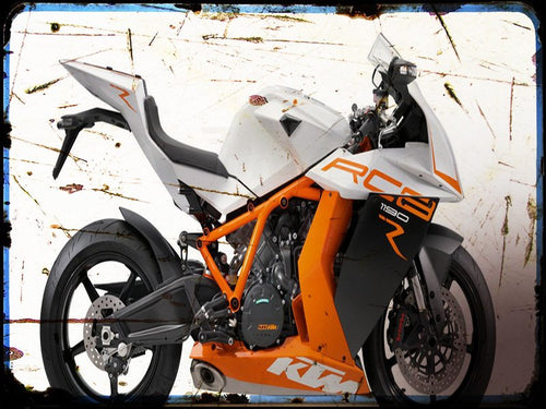0 4190 rc8 r KTM A4 Photo Print Motorbike Vintage Aged