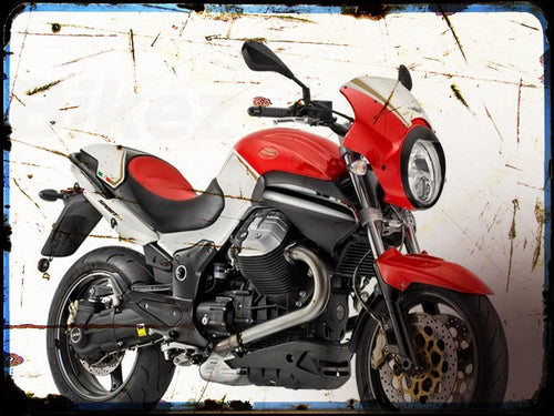 0 4200 sport rosso corsa Moto Guzzi A4 Photo Print Motorbike Vintage Aged