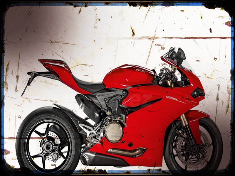 0 4299 panigale  A4 Photo Print Motorbike Vintage Aged