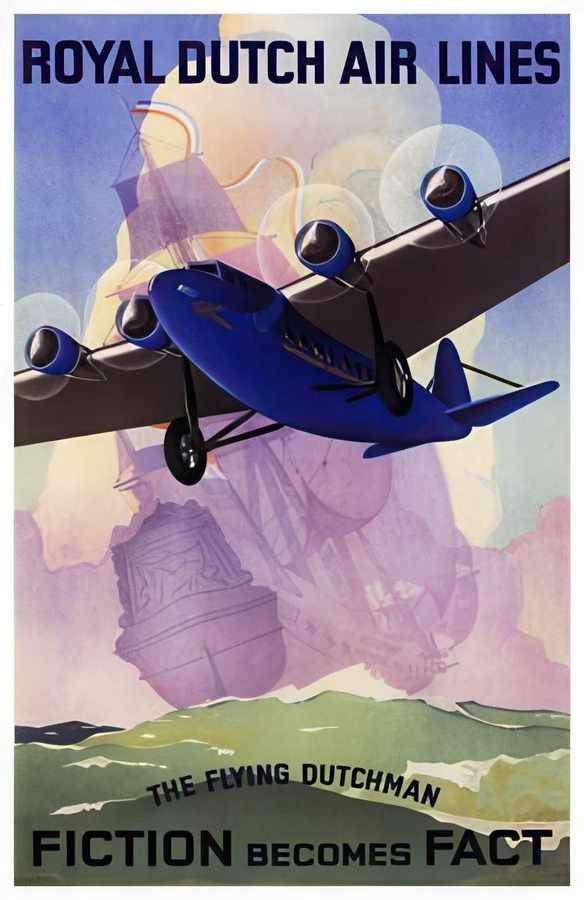 0 Royal Dutch Airli Vintage Advert A4 Photo Print