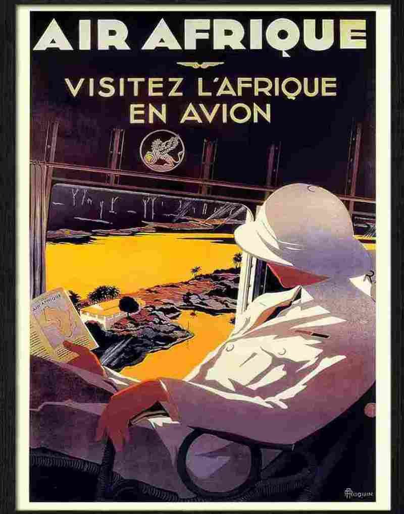 0 air afrique air travel poster 1930s Advert A4 Photo Print