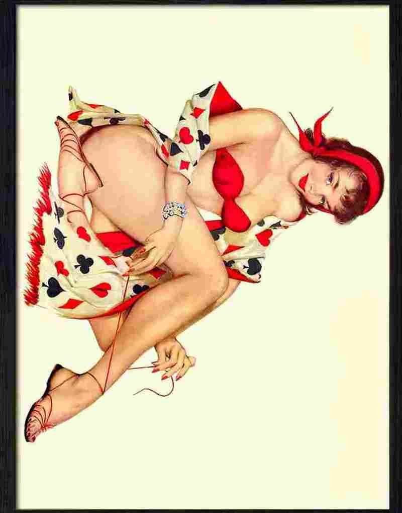0 calendar pin up girl 1950s Advert A4 Photo Print
