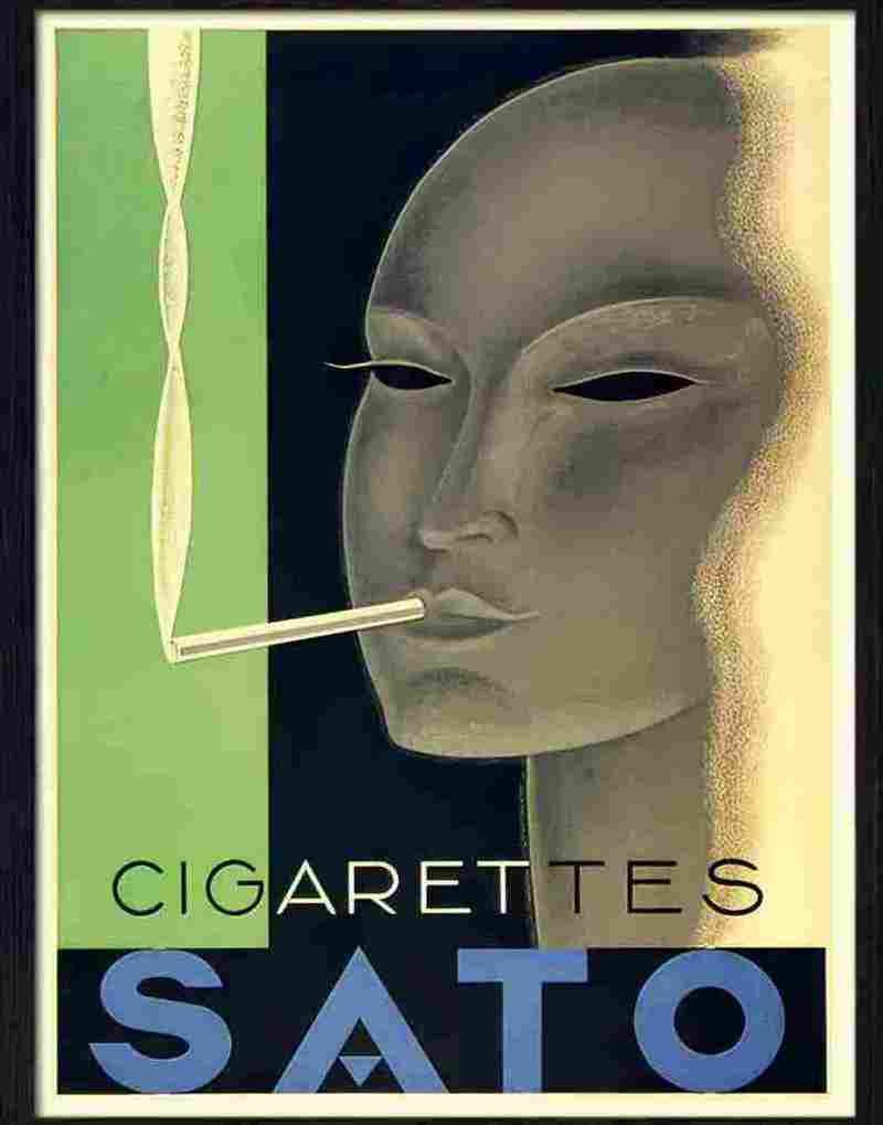 0 cigarettes sato art deco advert 1930s Advert A4 Photo Print