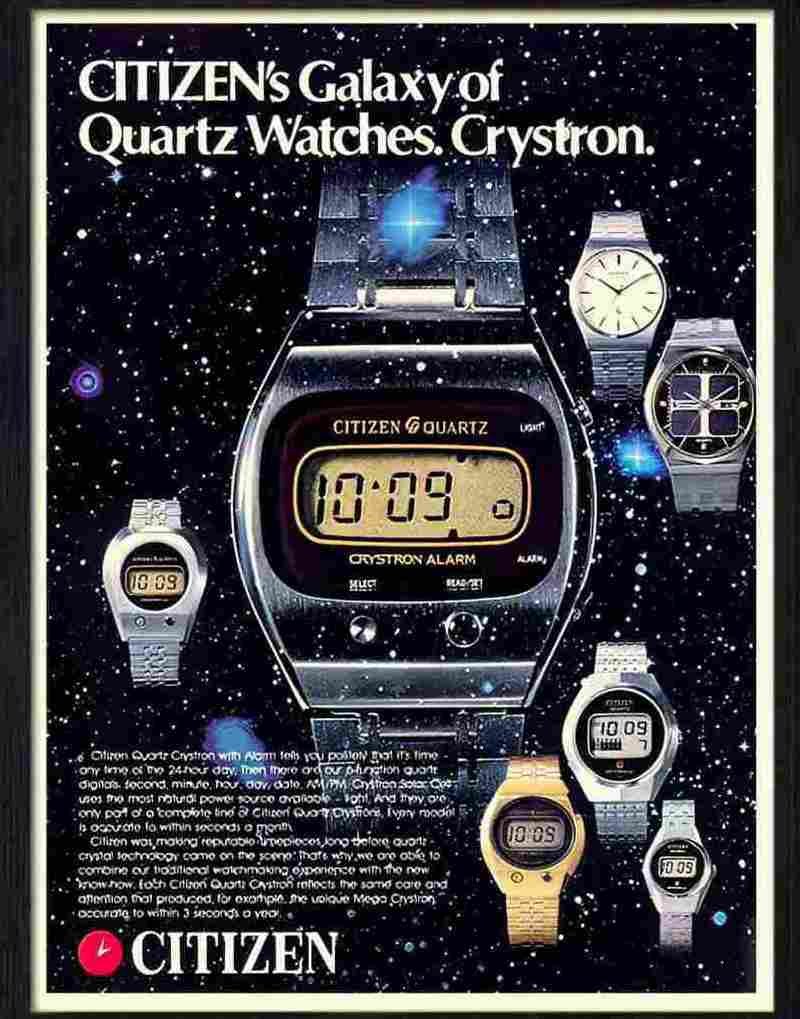 0 citizen digital watch 1970s Advert A4 Photo Print