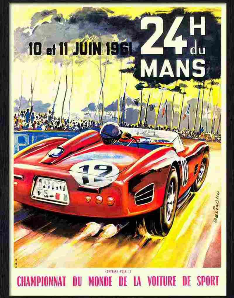 0 le mans 24 hour racing poster 1961 Advert A4 Photo Print