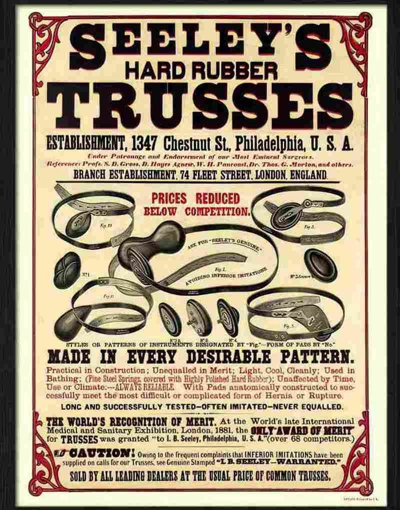 0 seeleys hard rubber trusses Advert A4 Photo Print