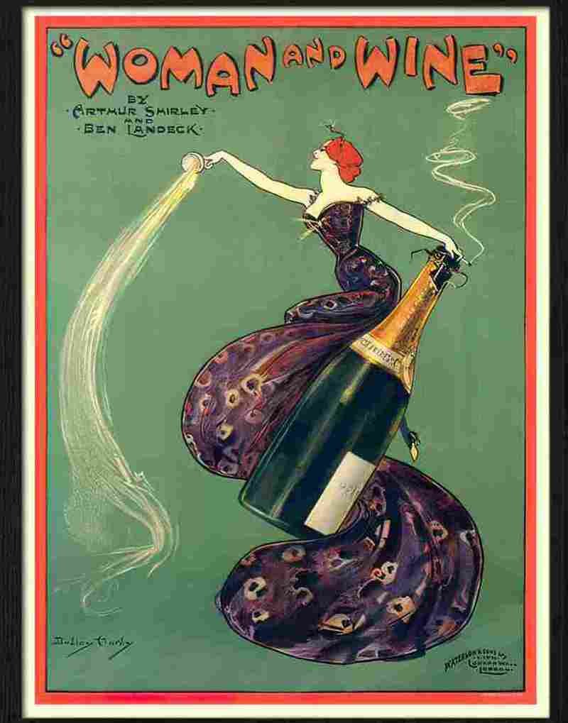 0 woman and wine theatre champagne Advert A4 Photo Print