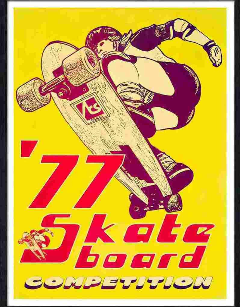 00 1977 skateboard competition Advert A4 Photo Print