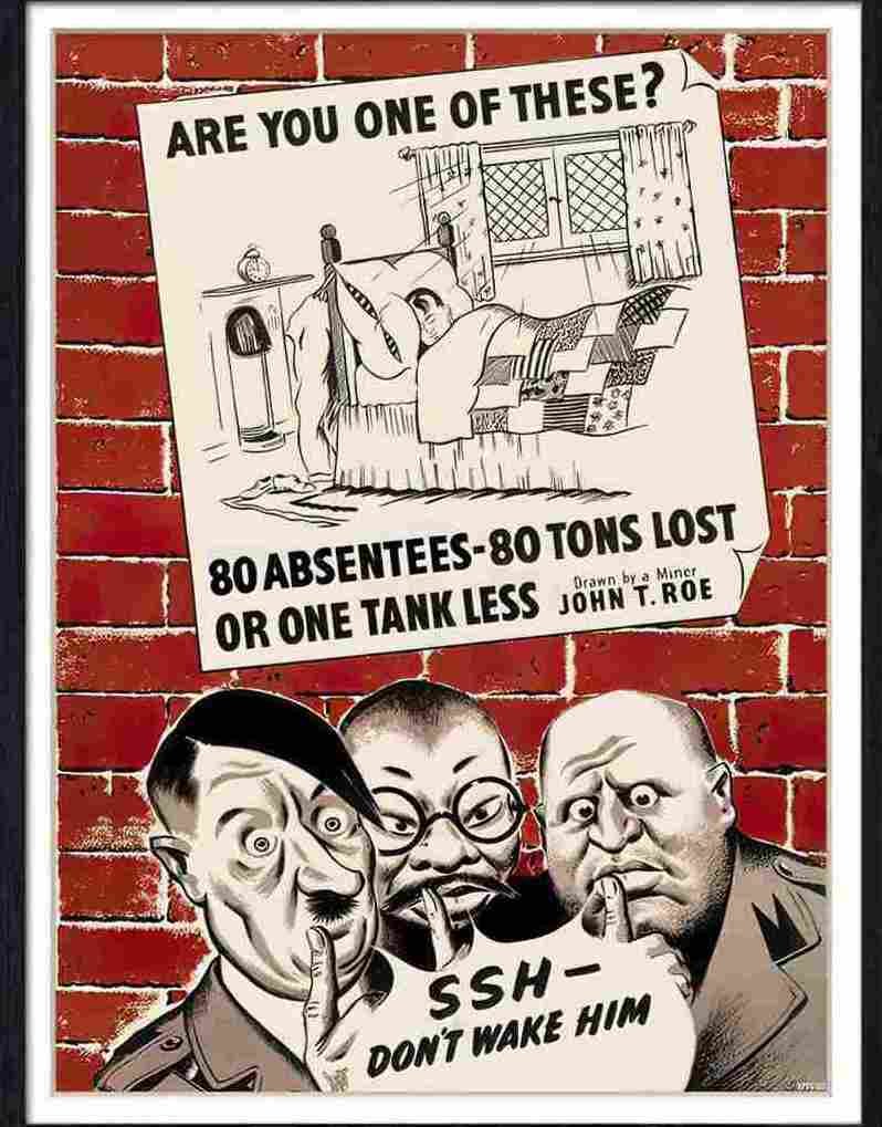 00 are you one of these absentees war poster 1940s Advert A4 Photo Print