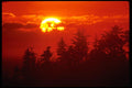 001002 Bright Red Sunset, Light Edged Clouds A4 Photo Print
