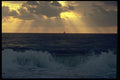001009 Rays Through Clouds, Sailboats, Surf A4 Photo Print