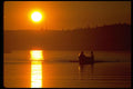 001010 Sun Setting Over Lake Fishermen A4 Photo Print