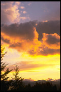 001014 Purple And Orange Clouds Masking Sunset A4 Photo Print