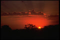 001023 Bright Red Sunset Dipping Behind Trees And Hills A4 Photo Print