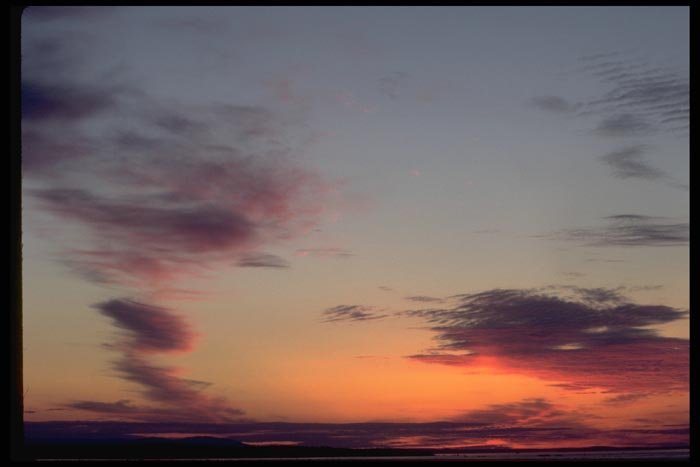 001031 Sun Down, Red And Purple Clouds A4 Photo Print