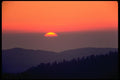001045 Sun 2 3 Set In Sea, Over Hills A4 Photo Print