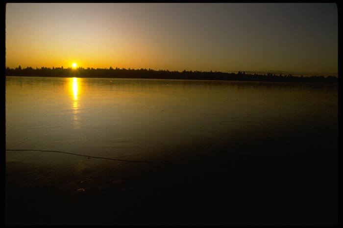 001049 Dawn Breaking Over Land, Water A4 Photo Print