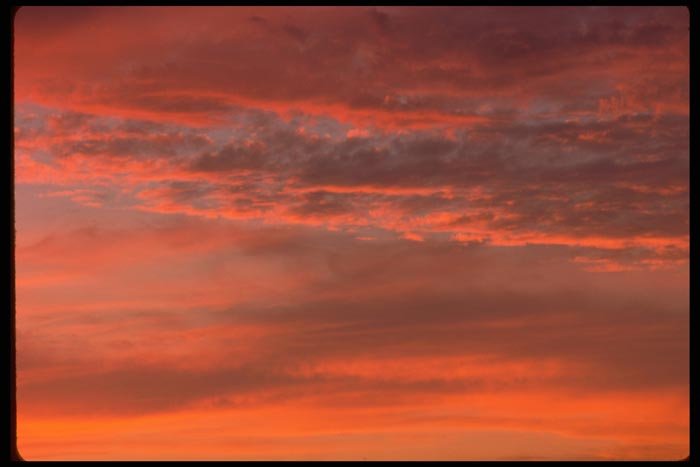 001066 Red Glow On Clouds A4 Photo Print