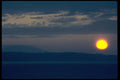 001070 Fiery Sun Setting Over Bay A4 Photo Print