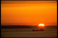 001072 Sun Setting Behind Freighter A4 Photo Print