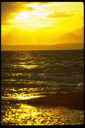 001083 Yellow Sunset Over Bay A4 Photo Print