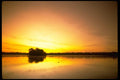 001084 Sundown Over Calm Water With Island A4 Photo Print