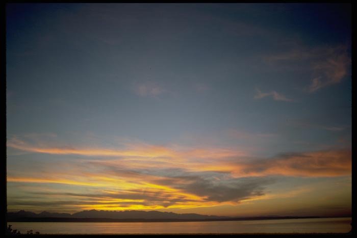 001090 Orange Clouds, Blue Sky A4 Photo Print