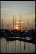001092 Sunset Through Masts At Marina A4 Photo Print