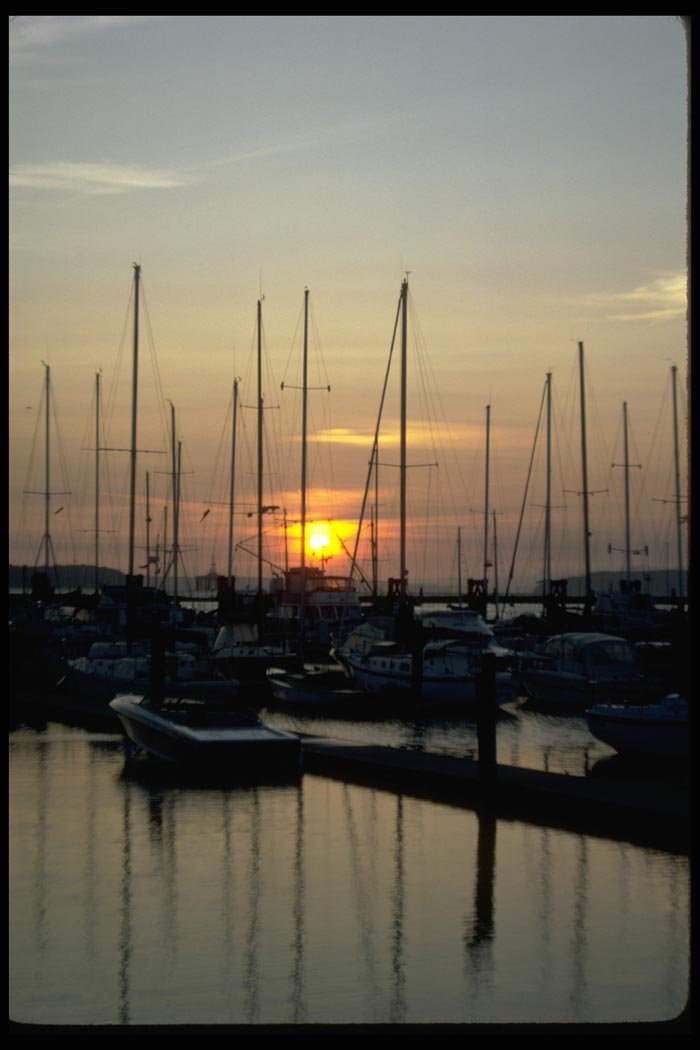 001092 Sunset Through Masts At Marina A4 Photo Print