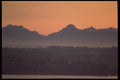 001097 Dawn Behind Peaks At City Lights A4 Photo Print