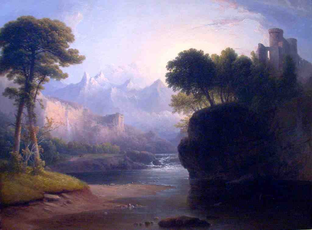002 Fanciful Landscape 1834 Thomas Doughty Vintage A4 Photo Print