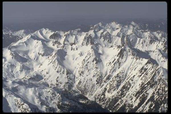 002004 Rocky Snow Covered Peaks A4 Photo Print