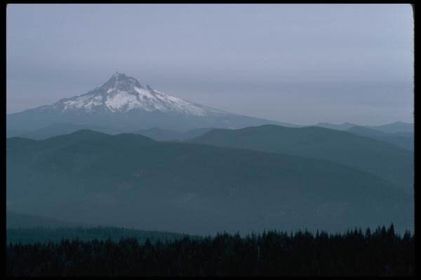 002011 Mountain Behind Hazy Foothills A4 Photo Print