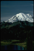 002013 Alpine Lake At Base Of Mountain A4 Photo Print