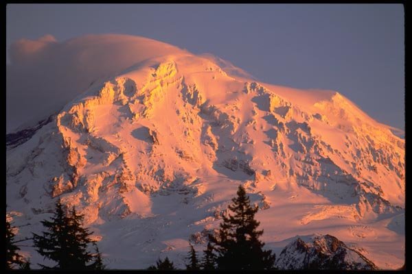 002019 Golden Sunset On Cloud Topped Mountain A4 Photo Print