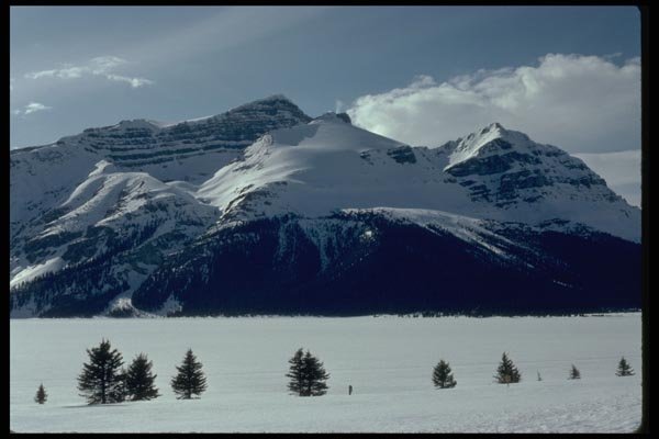002029 Striped Peak With Clouds A4 Photo Print
