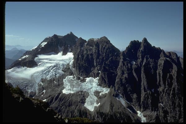 002034 Vertical Peaks With Glacier A4 Photo Print
