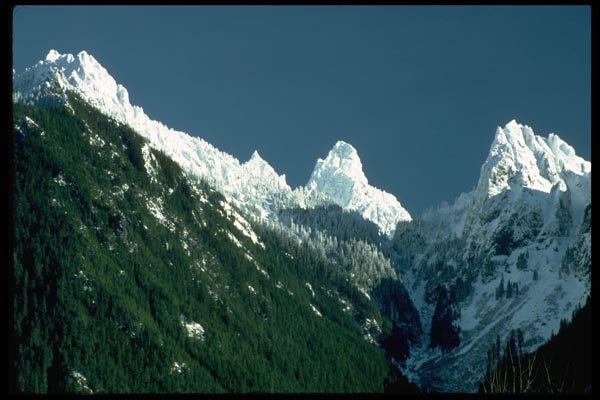 002043 Snowy Peaks, Steep Slopes A4 Photo Print