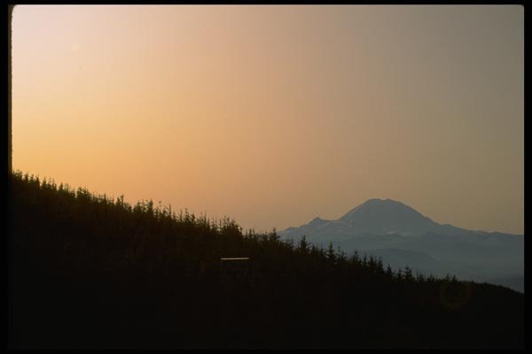 002046 Mountain Under Orange Sky A4 Photo Print
