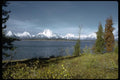 002064 Snowcapped Mountains, Large Lake A4 Photo Print