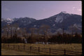002067 Fence, River And Mountain Scene A4 Photo Print