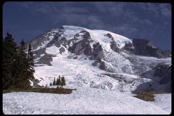 002079 Old Snow On Mountain A4 Photo Print