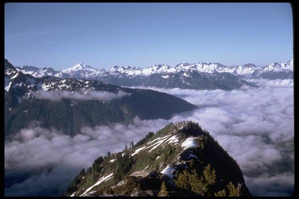 002080 Mountain Range Above Clouds A4 Photo Print